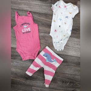 Carter's Baby Girl "I Whaley Love My Daddy" Set Size 3M